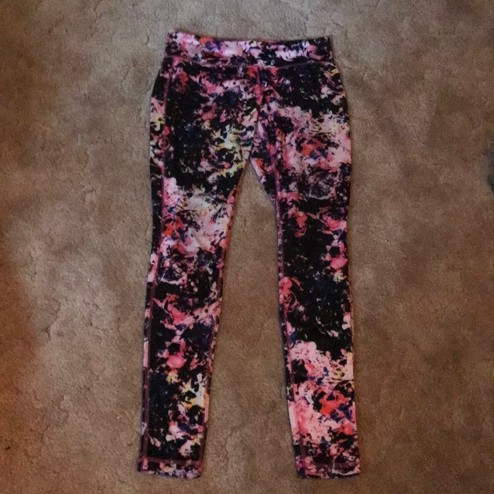Pink and black fun work out pants.
